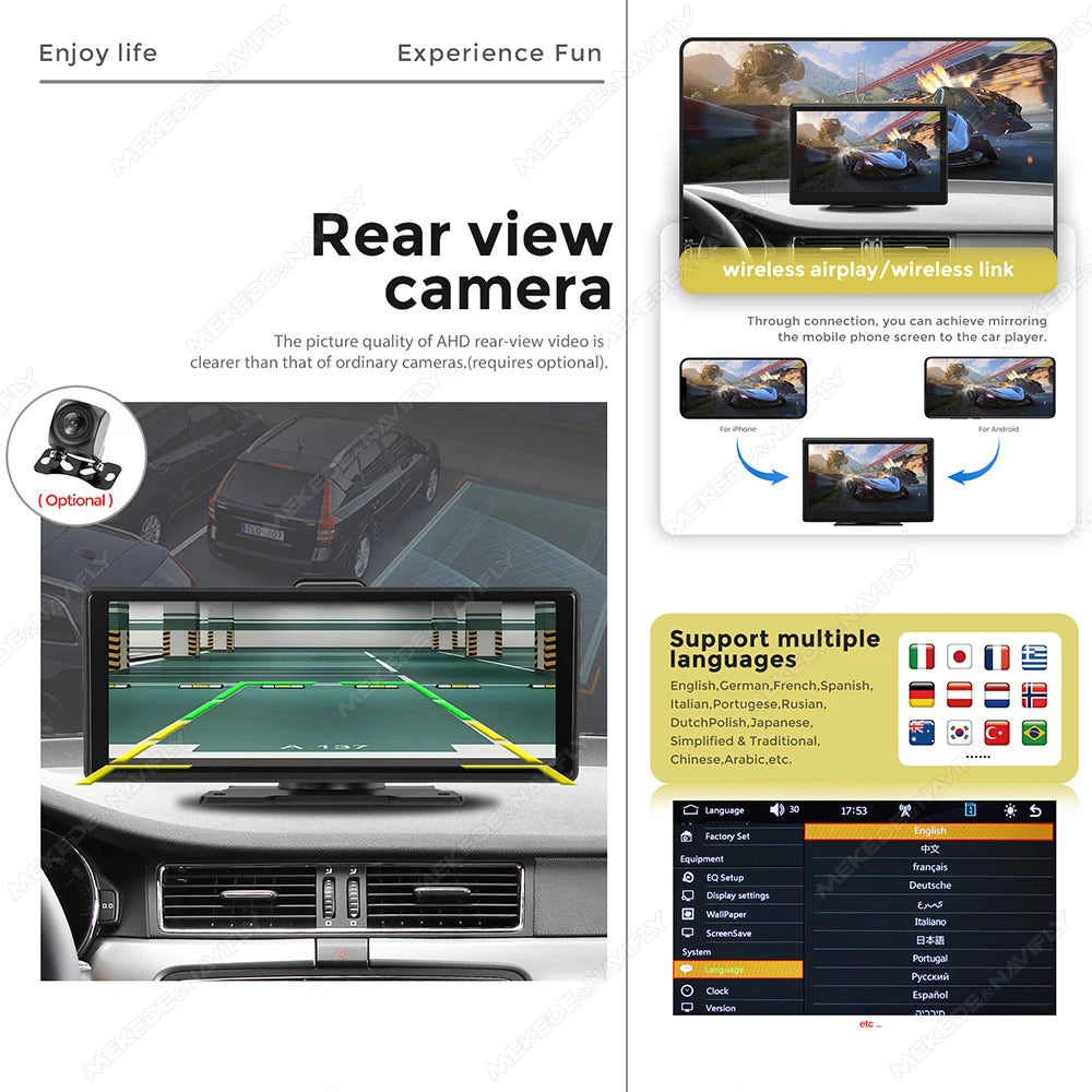 MEKEDE Intelligent Car Machine System 10.26 Inch DVR &ndash; Wireless CarPlay Smart Multimedia Player