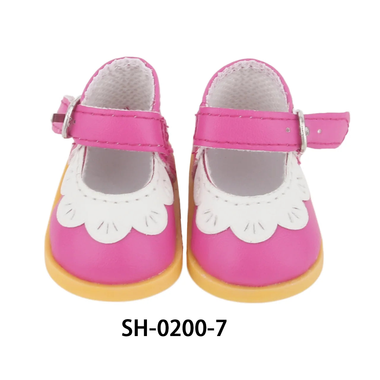 Charming 5.5CM PU Leather Mini Doll Shoes with Heart Bow for 14-Inch Dolls SH-0200-7
