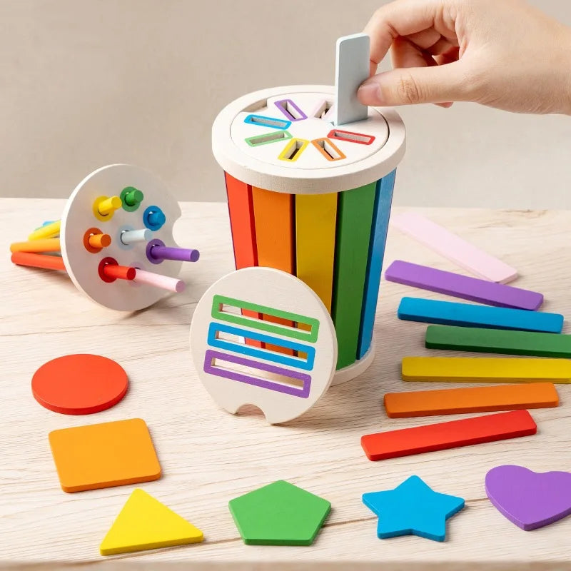 Wooden Educational Toys for Children - Color and Shape Matching, Math Learning, and Sport Gifts