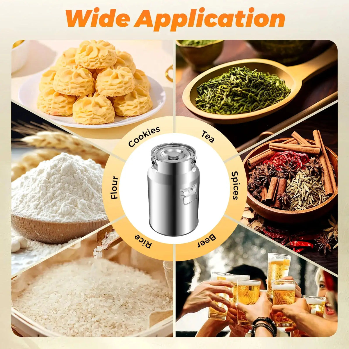 18L Stainless Steel Milk Can &ndash; Leakproof Lid With Clamps