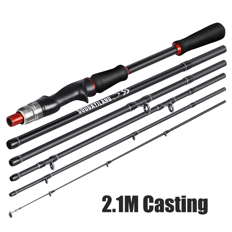 Sougayilang Carbon Fiber Fishing Rod - Lightweight &amp; Durable Lure Rod 2.1M Casting