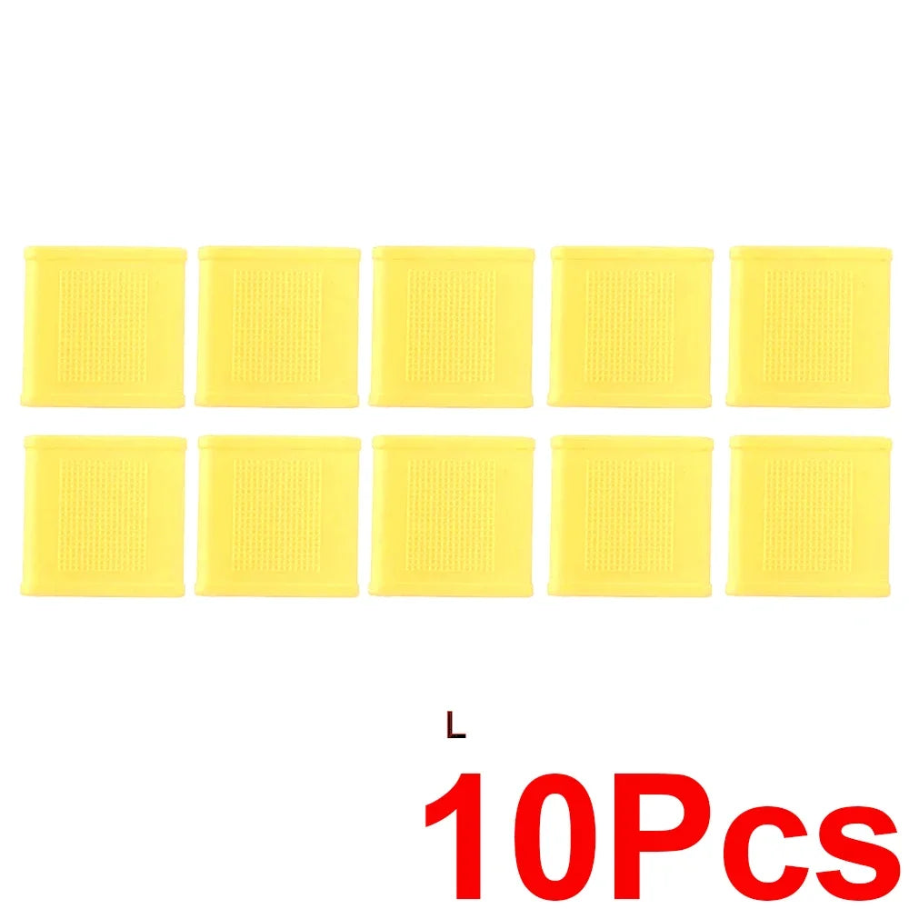 10Pcs Sports Finger Sleeves &ndash; Medical-Certified Silicone Protection Yellow-L-10Pcs / CHINA