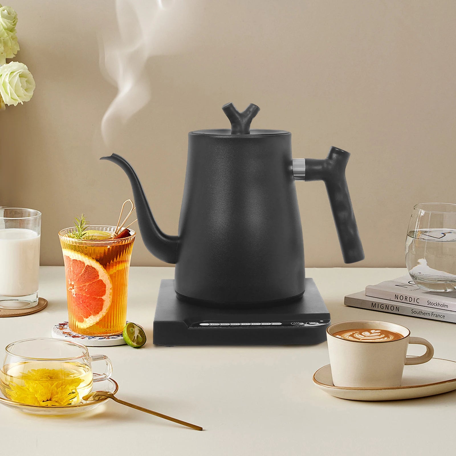 1000W Stainless Steel Electric Kettle &ndash; Temperature Control black / GERMANY / 1.0L