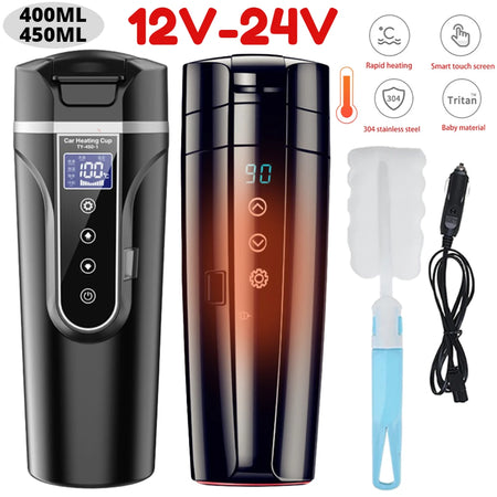 12V 24V Car Heating Cup 400ML &ndash; Digital Thermos Stainless