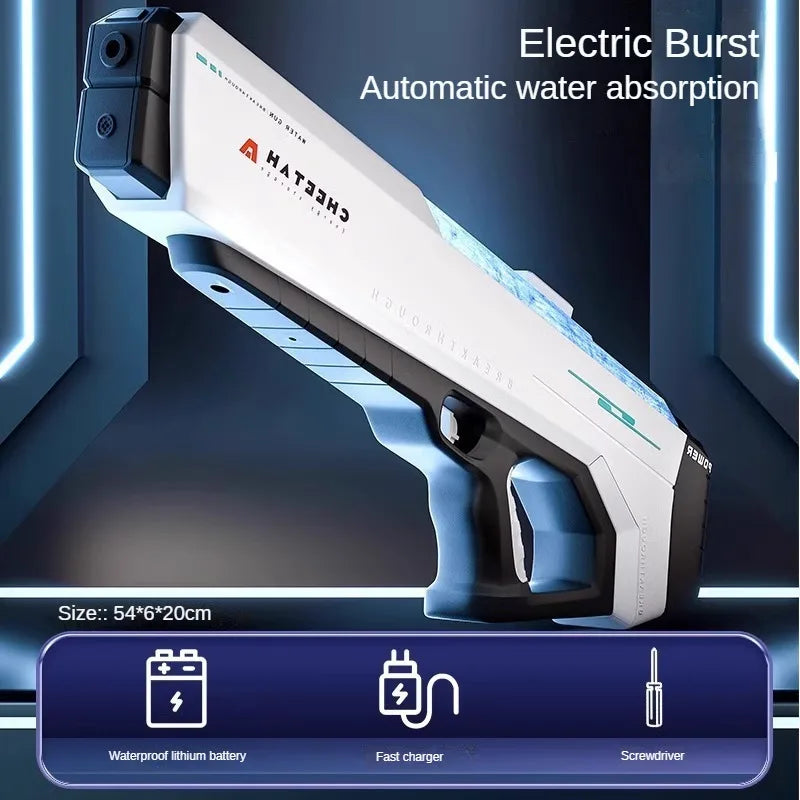 High Pressure Electric Water Gun Toys for Kids | Summer Pool Fun WHITE