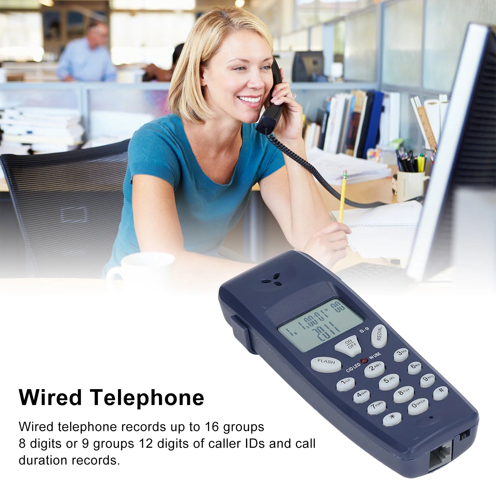 Corded Home Phone - FSK DTMF LCD Display Redial Pause