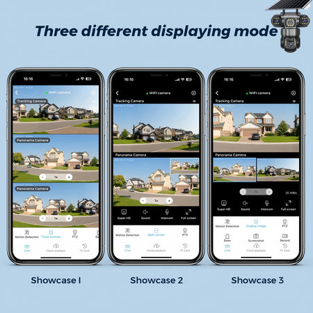 3 Lens 4G Solar Camera HD 12MP 6K Outdoor V380 PRO CCTV Waterproof Night Vision Two-Way Audio Camera Mobile Tracking IP Camera