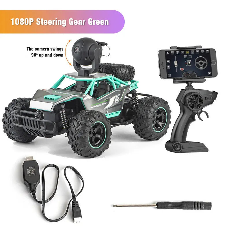 RC Car 1080P Camera 1/14 Alloy Off Road Crawler &ndash; WiFi App green ESC camera