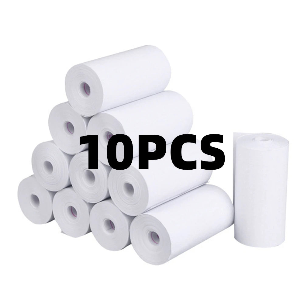 10 Rolls of High-Quality Thermal Photo Paper for Children's Cameras WHITE