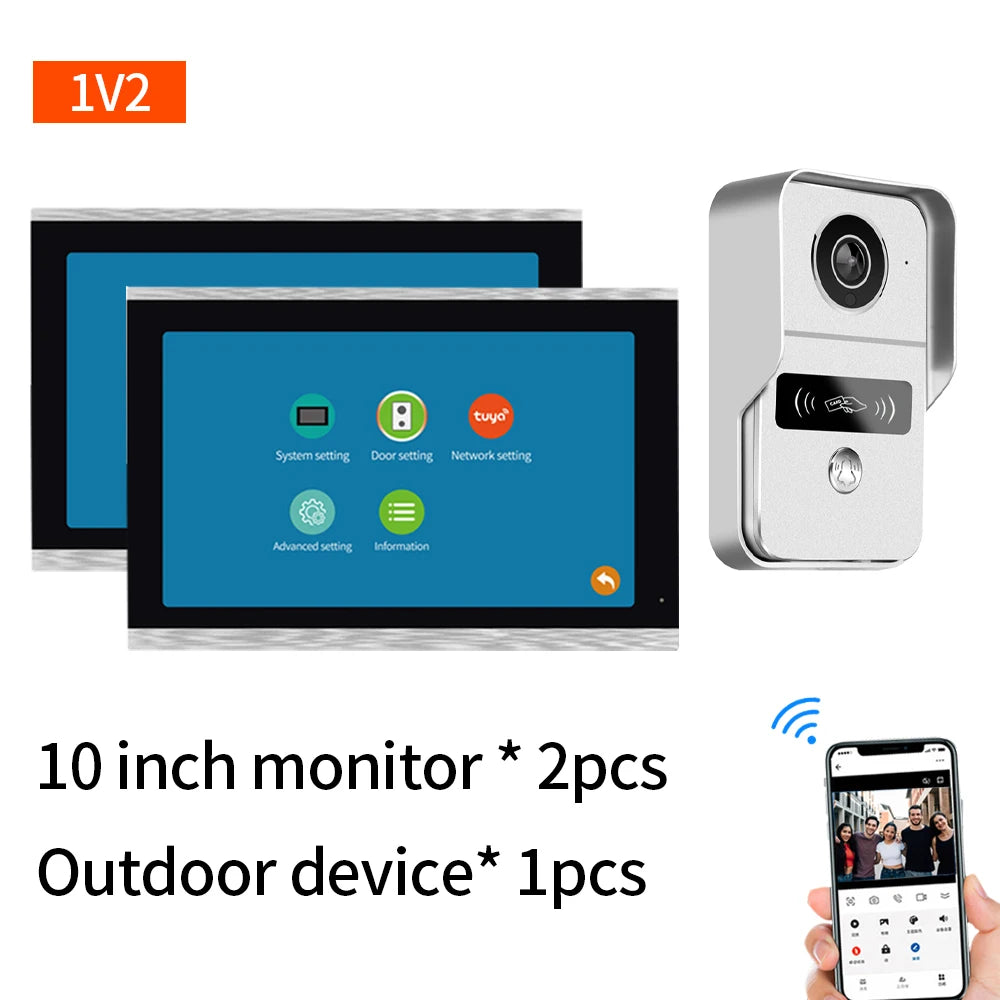 7 Inch Tuya Video Doorbell &ndash; Waterproof IP65 Intercom AHD10 1V2
