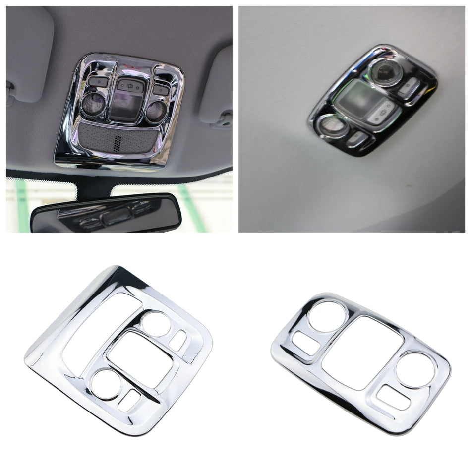 Priekinis skaitymo lempos dangtelis Peugeot 2008 ABS plastikas su chromo blizgiu sidabro apdaila