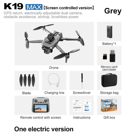 K18 Max K19 Max RC Drone &ndash; 4K Dual Camera With GPS Foldable K19 Max