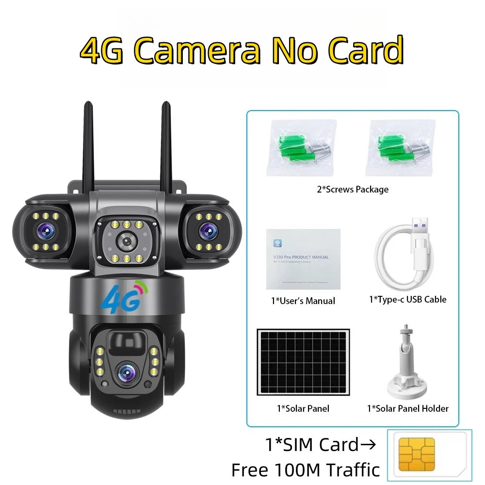 Solar 4G Camera with Sim Card 4G Cam No Card