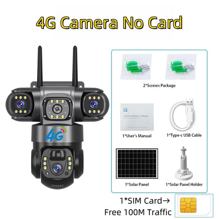 Solar 4G Camera with Sim Card 4G Cam No Card