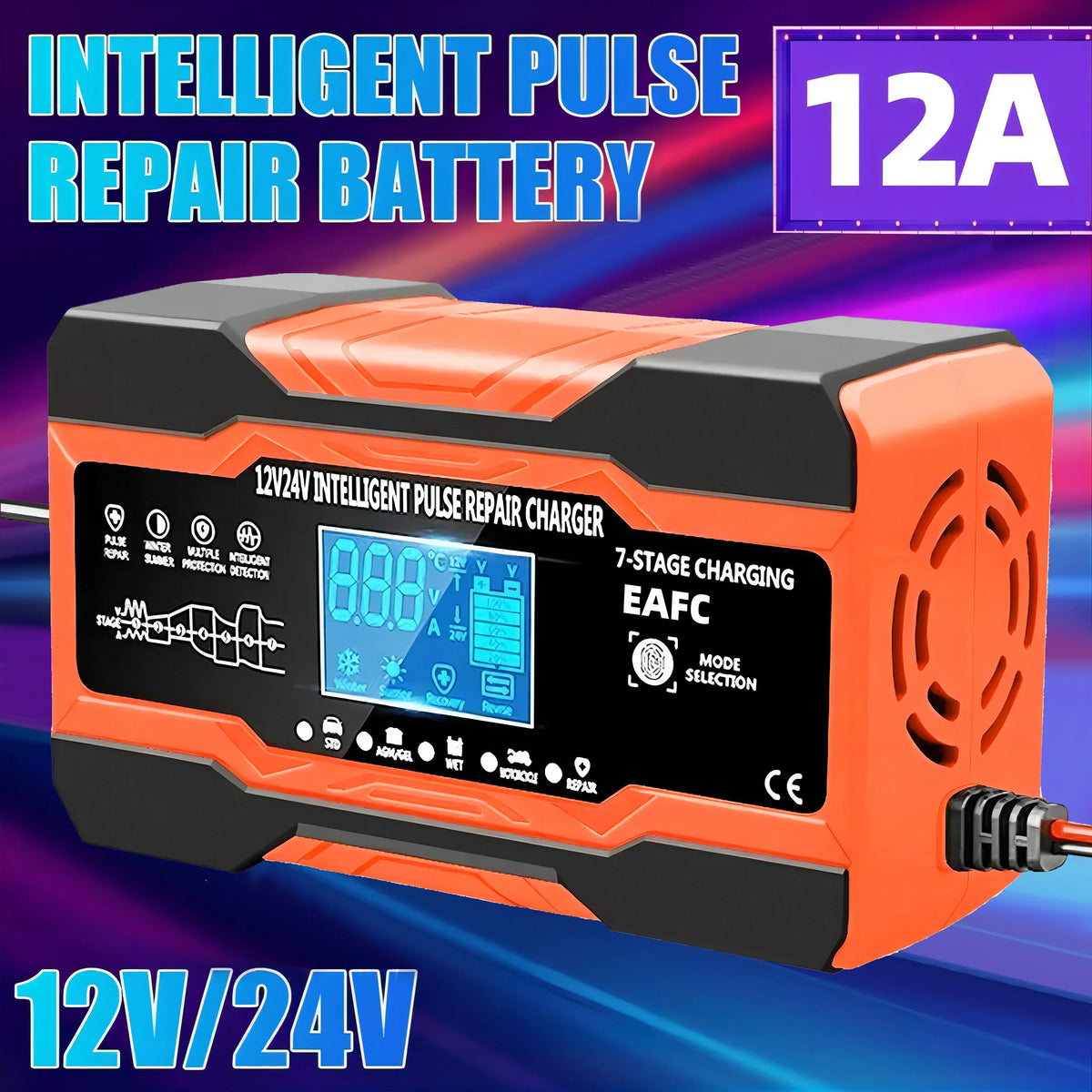 New 12V 24V 12A 10A Battery Charger &ndash; Smart Fast Charging
