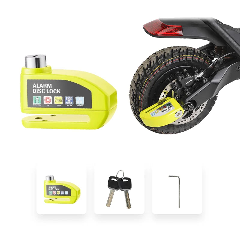 Electric Scooter Alarm Disc Lock &ndash; Waterproof Anti-Theft Security Green Alarm Lock