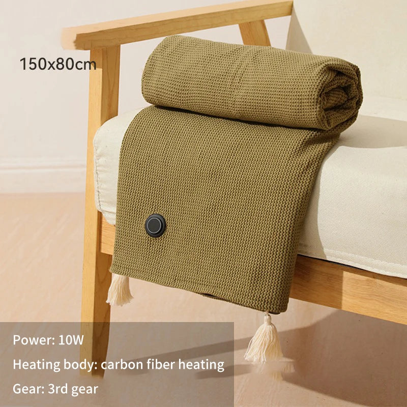 Wearable USB Electric Heated Blanket &ndash; Three Heating Levels Green