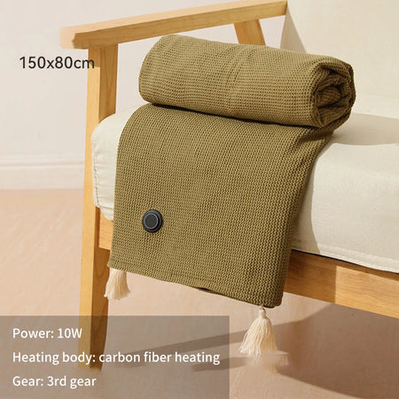 Wearable USB Electric Heated Blanket &ndash; Three Heating Levels Green
