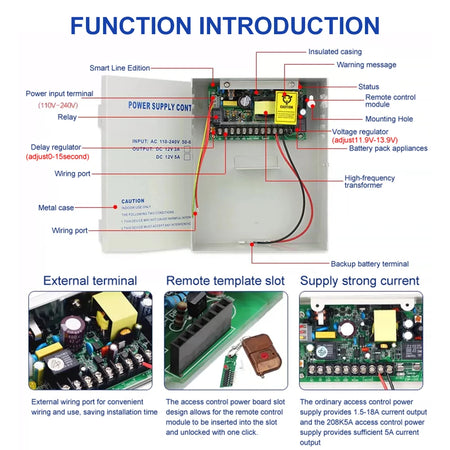 TA208CK Access Control Power Supply - Wide Input 100-240V