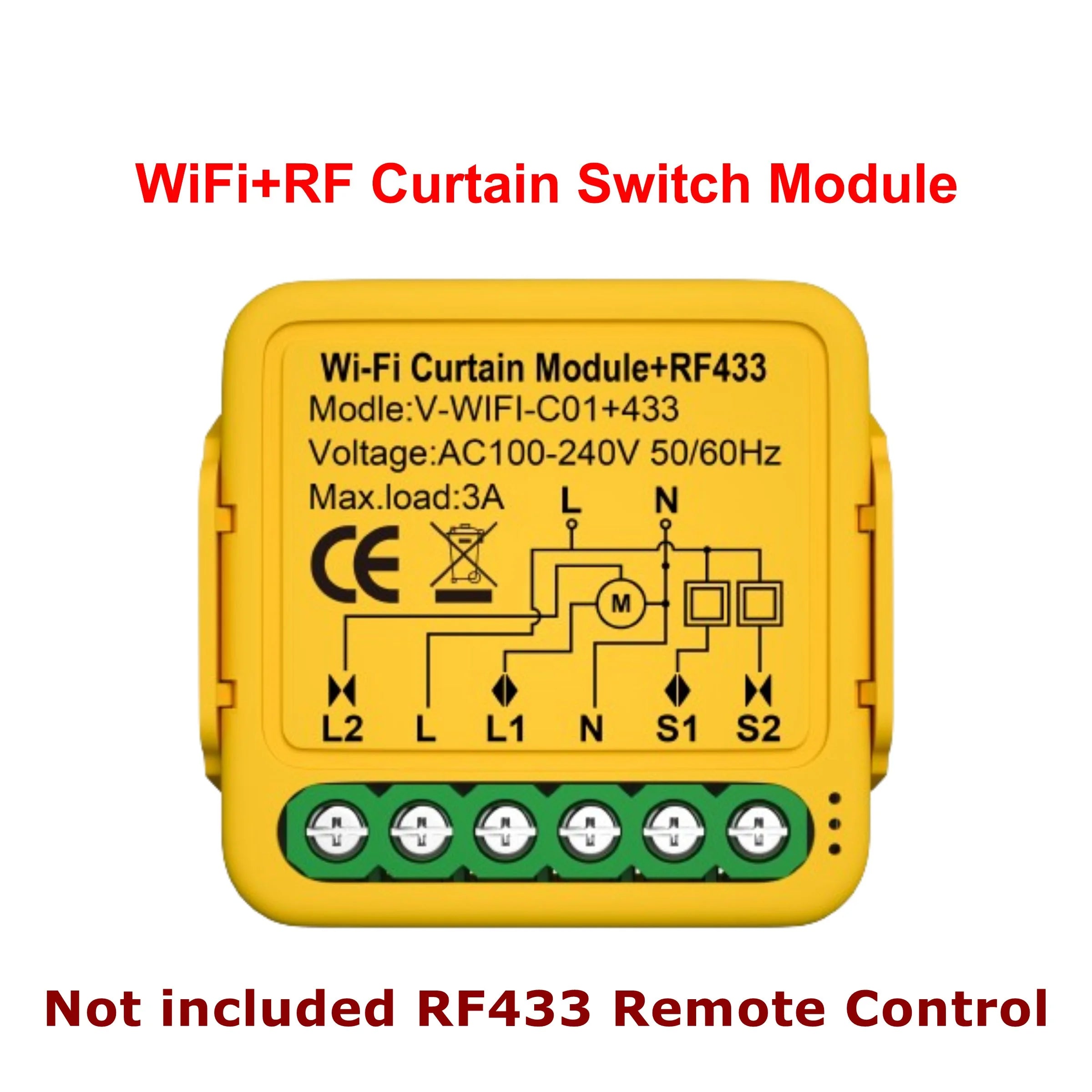 Smart Curtain Switch Module WiFi RF433 A / CHINA