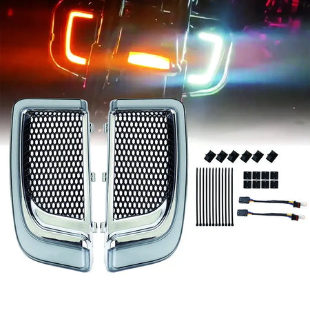 Motorcycle LED Fairing Lower Grills Turn Signal Light Running Light for Touring Street Road Gilde 2014-2020 by InterCyprus Trading Ltd