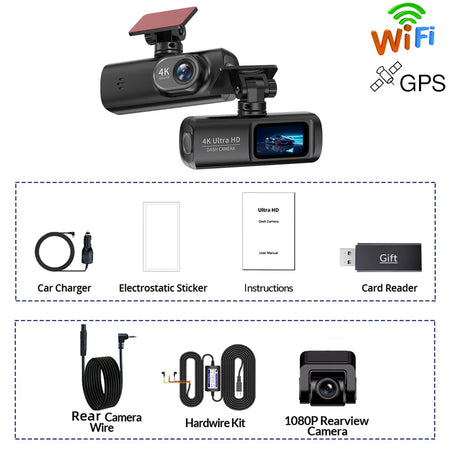ACCEO B57P Dashcam Auto 4K Car DVR &ndash; Night Vision Mode