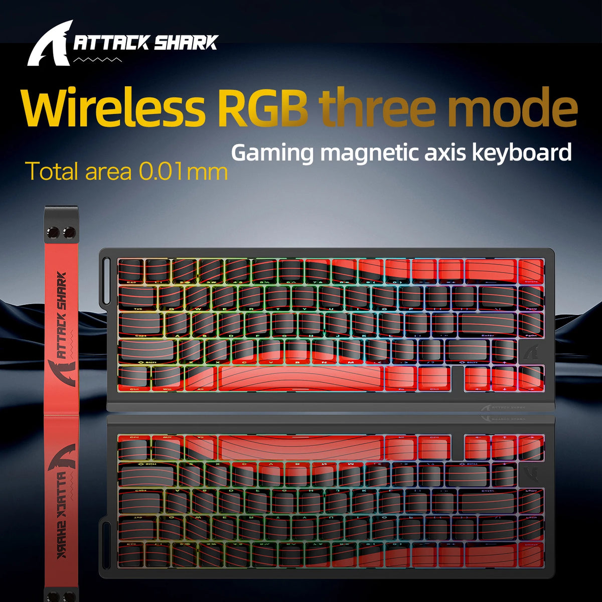 X68HE ATTACK SHARK &ndash; Ultra-Fast 0.125ms Response Time Red Line Wireless / Magnetic Switch