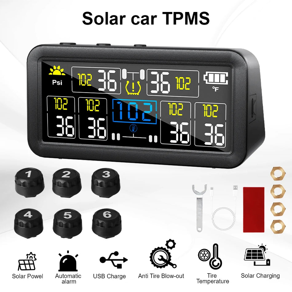RV TPMS Padangų Slėgio Stebėjimo Sistema Su 4 Iki 6 Padangų Realaus Laiko Ekranas