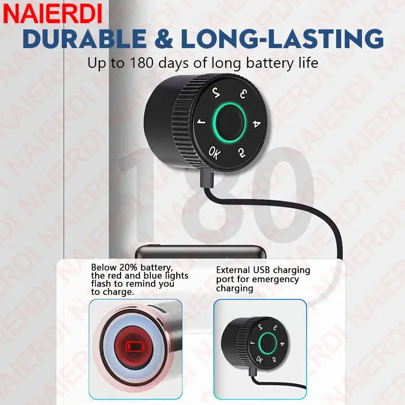NAIERDI Smart Electronic Lock Cylinder Tuya App Fingerprint Password Unlock Upgrade for Mechanical Door Locks Security Home by InterCyprus Trading Ltd