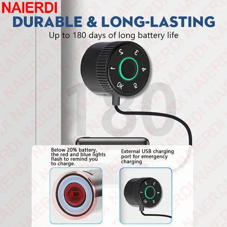 NAIERDI Smart Electronic Lock Cylinder Tuya App Fingerprint Password Unlock Upgrade for Mechanical Door Locks Security Home by InterCyprus Trading Ltd