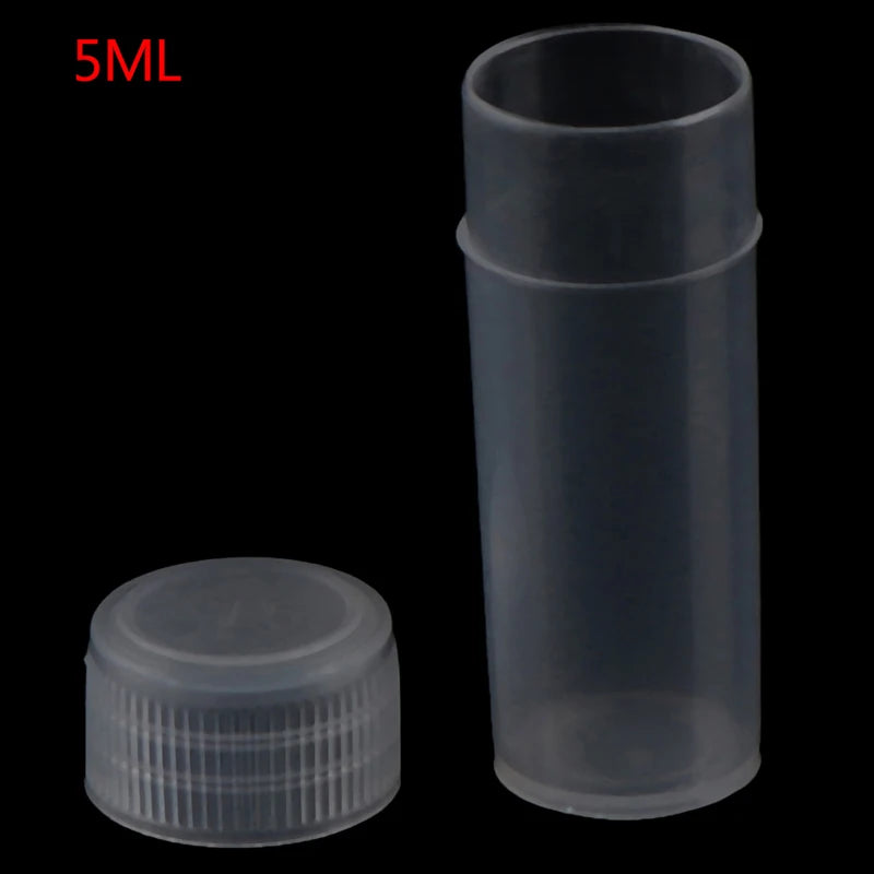 100Pcs 5ml Plastic Test Tubes &ndash; Leak-Proof Screw Cap Design