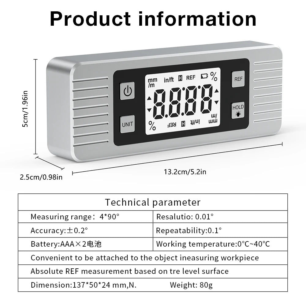 Digital Level Box Magnet Protractor - Easy To Carry And Use