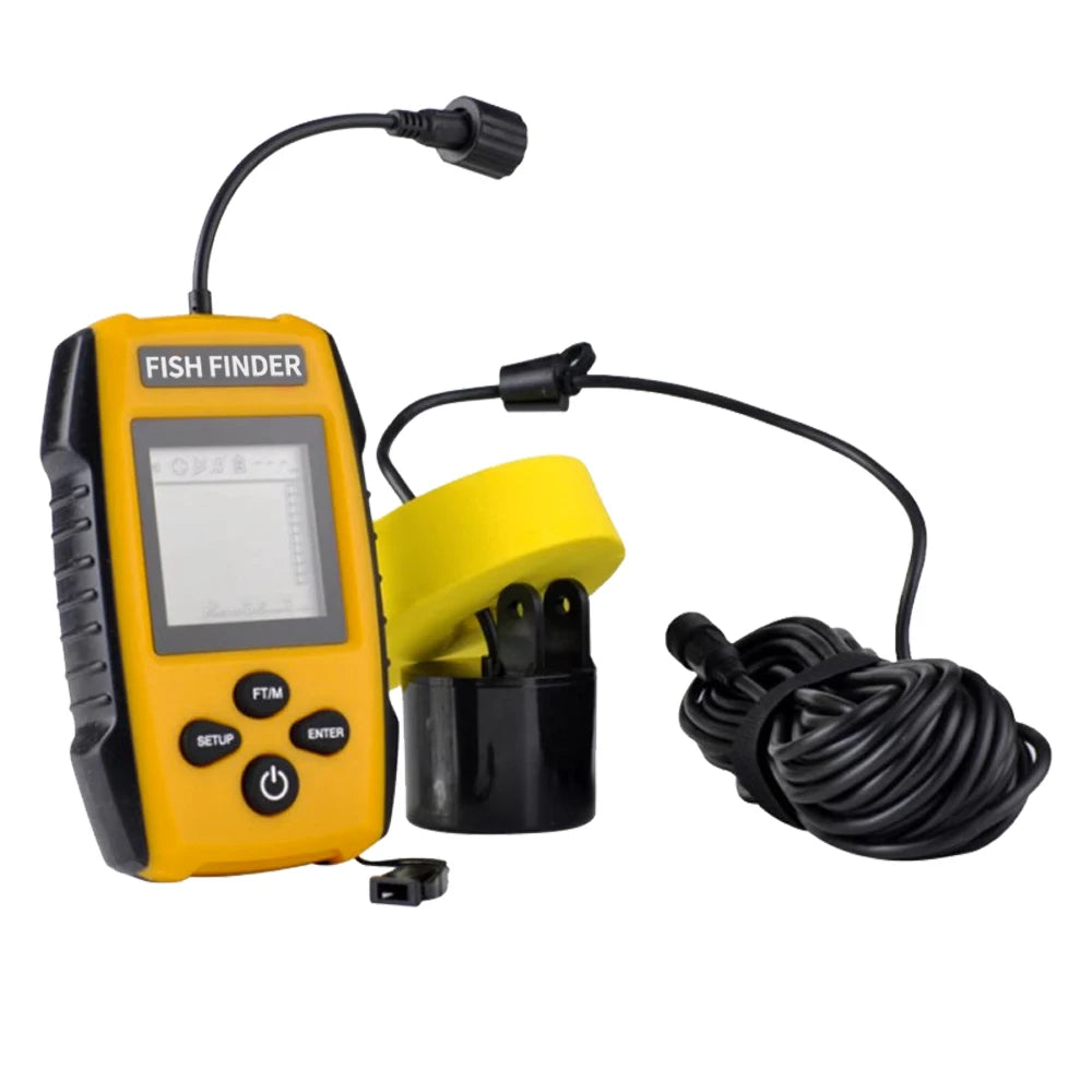 FindFish Smart Water Boat Fish Finder - Portable Handheld Sonar for Ice Fishing Yellow