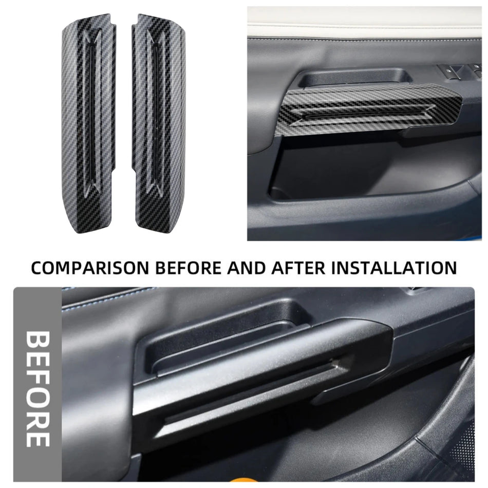 Interior Armrest Trim for Ford Mustang 2015-2022 Carbon Fiber Look ABS Durable Cover
