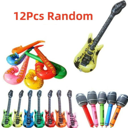 Inflatable Instruments Toy Music Balloons Set &ndash; Endless Fun for Kids Parties 12Pcs