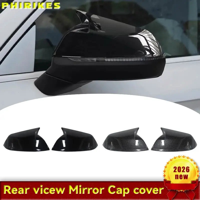 For Audi Q5 Q5L SQ5 Q7 SQ7 45 50 55 60 TDI TFSI Sline 2016-2021 Rearview Mirror Case Cover ABS Gloss Black by InterCyprus Trading Ltd