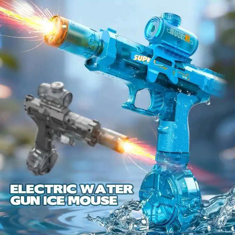 Electric Water Gun with Light Up Flame Effect, High-Speed Pool Toy