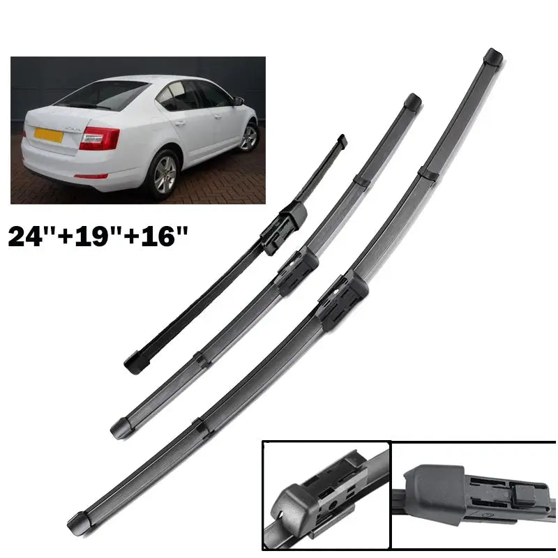 Misima 24"19"16" Windshield Windscreen Wiper Blades For Skoda Octavia 5E 2013-2017 Front Rear Window Wiper Blade 2014 2015 2016 by InterCyprus Trading Ltd