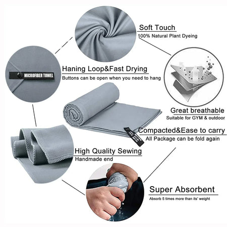 Quick-Drying Sports Towel - Fast Dry, Super Absorbent, Lightweight