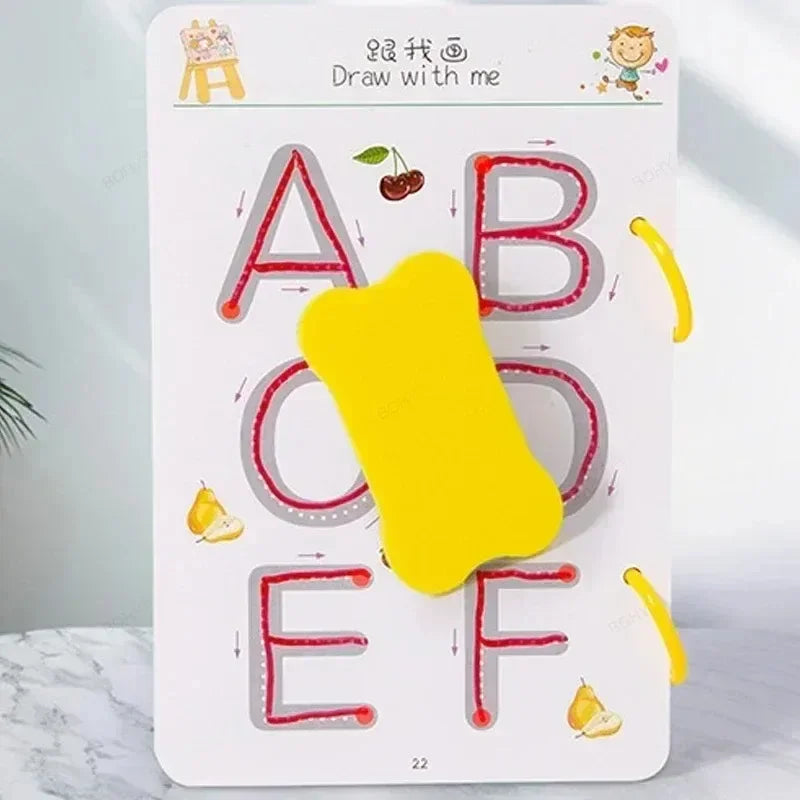 Montessori Reusable Magical Tracing Workbook for Kids - Educational Drawing &amp; Writing Practice Book