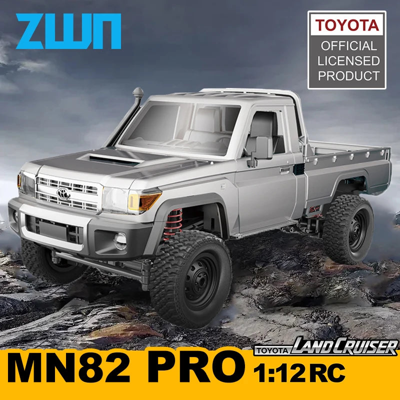 ZWN 1:12 RC Car MN82 PRO with Controllable Headlights - 4WD Off-Road Truck for Kids
