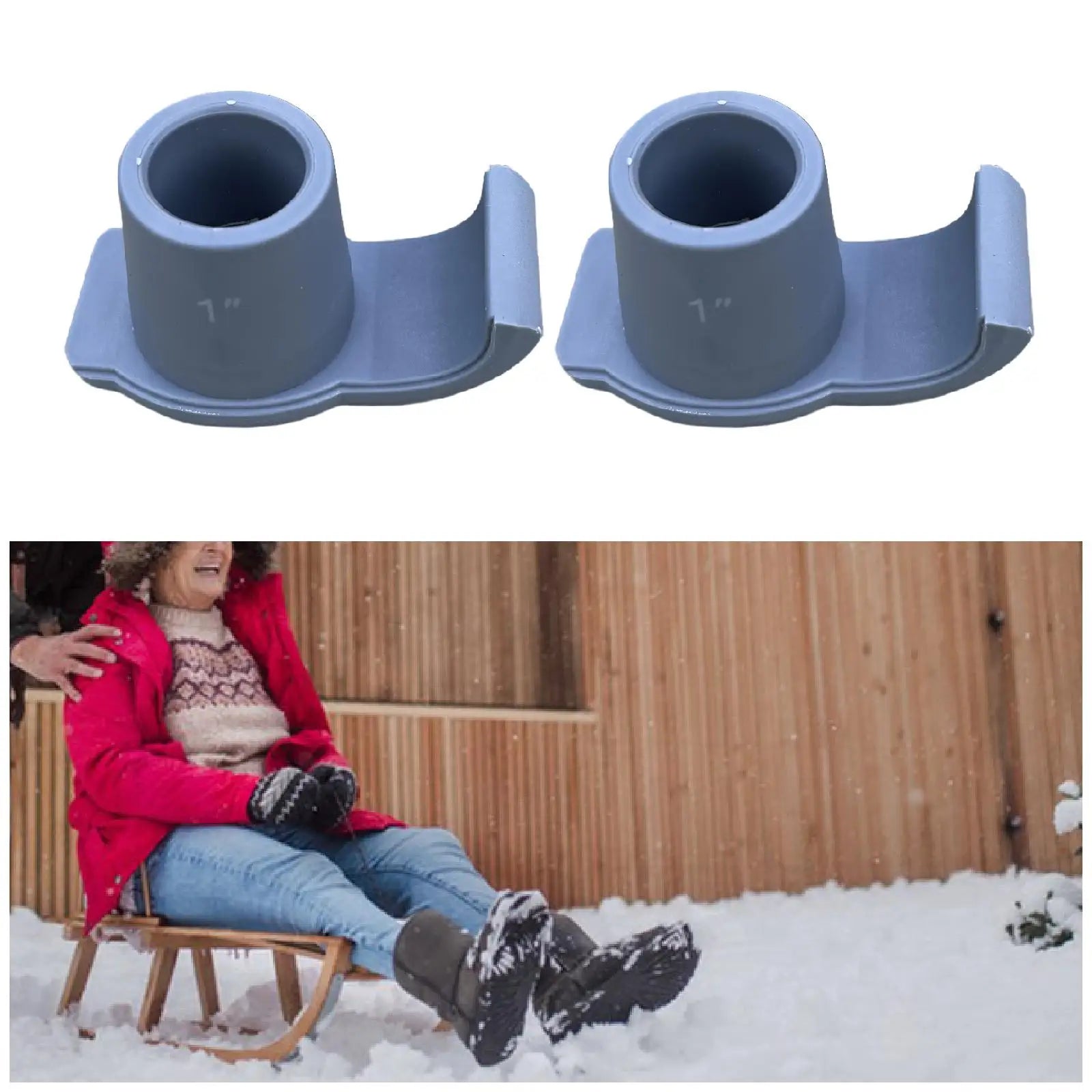 Walker Ski Glides &ndash; Universal Mobility Aid Replacement Sliders Gray Hole 25mm