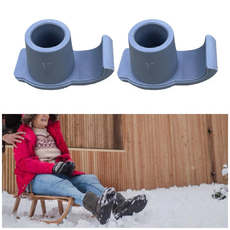 Walker Ski Glides &ndash; Universal Mobility Aid Replacement Sliders Gray Hole 25mm