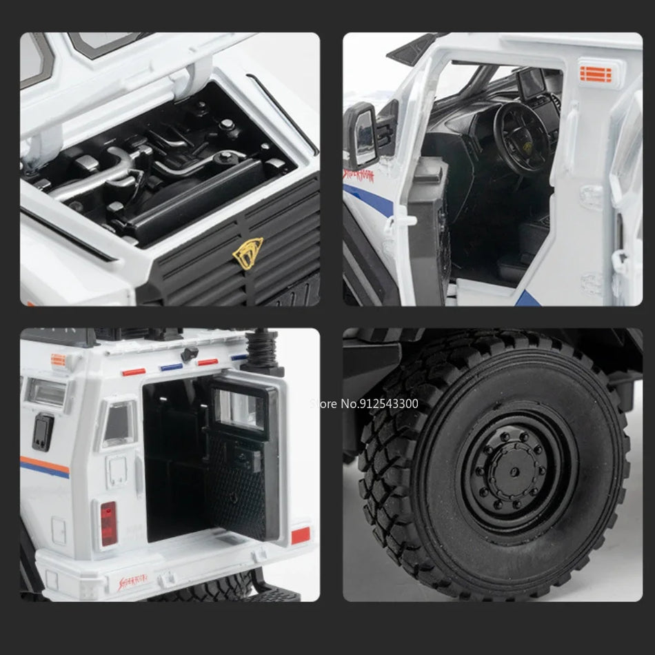 Mașină de poliție jucărie model din aliaj diecast 1:24 pentru MINI