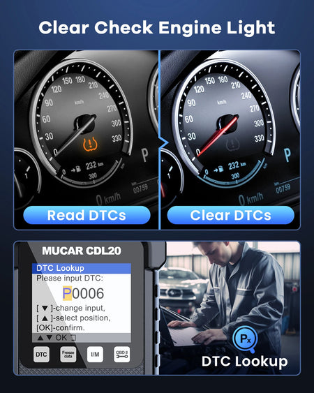 MUCAR CDL20 OBD2 Scanner - Full OBD2 Functions Free Updates