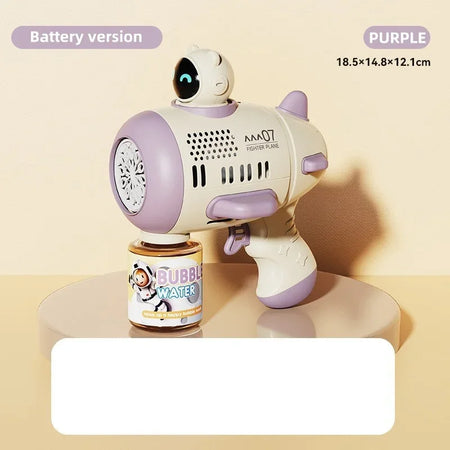 Spaceman Bubble Gun &ndash; Fully Automatic 12 Holes for Endless Fun Purple Battery