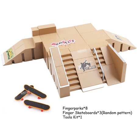 MEOACE Finger Skateboard Ramp Set &ndash; Fun Mini Skatepark Kit E 11in1