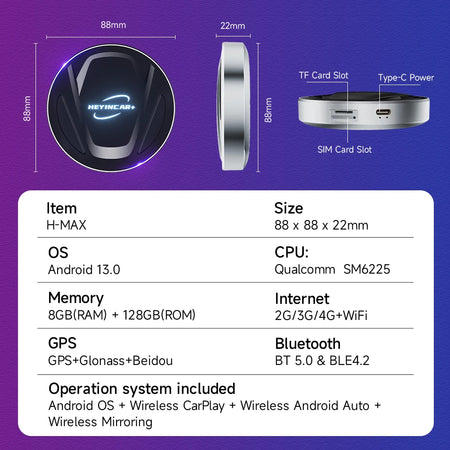 HEYINCAR Android 13 TV Box &ndash; Wireless CarPlay Android Auto Adapter for Kia