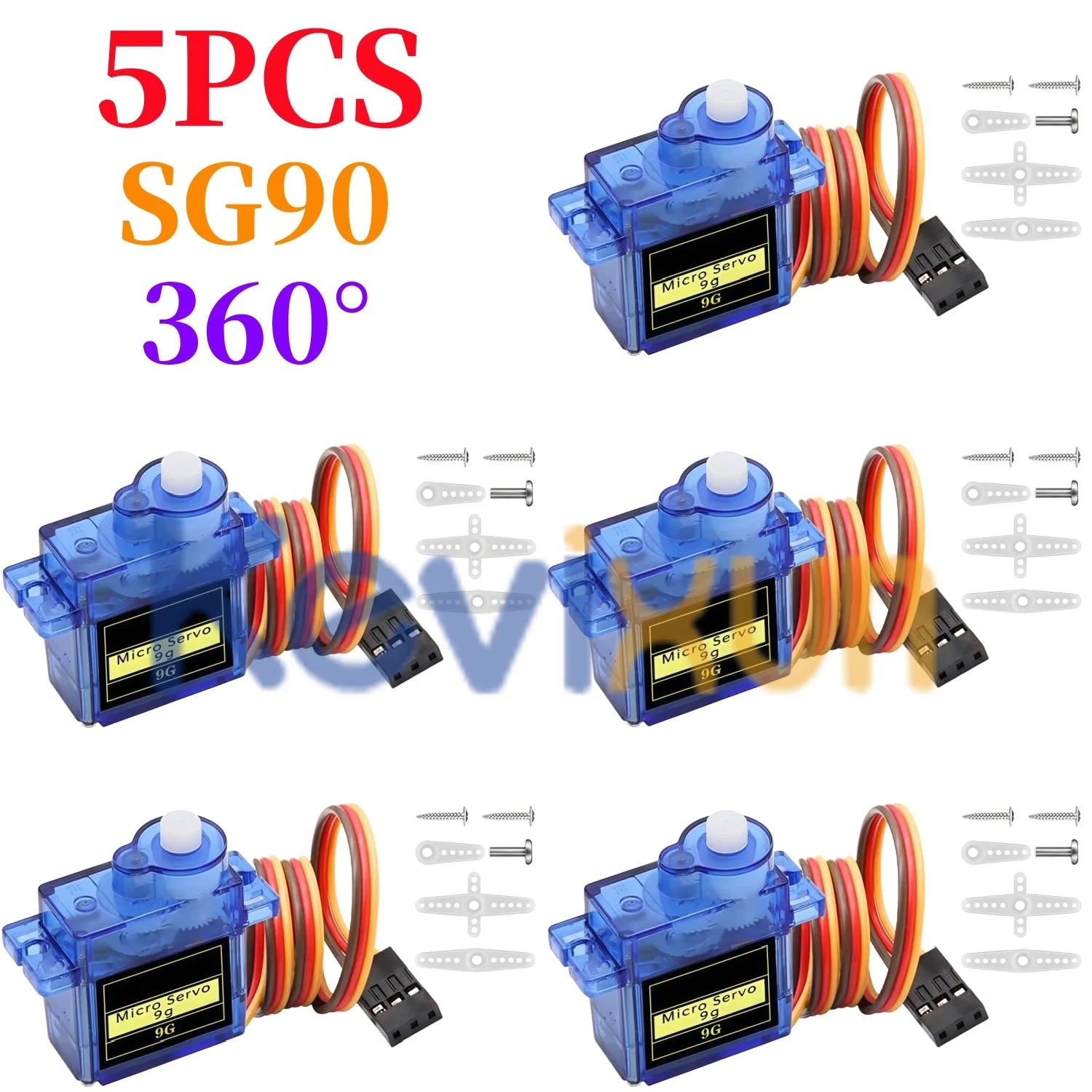 SG90 9G Micro Servo Motor &ndash; Exceptional Control and Precision 360 Degrees 5PCS