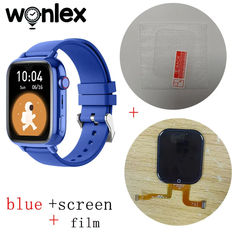 Wonlex 4G Kids Smart Watch with GPS, Video Call, and SOS Tracker blue film screen